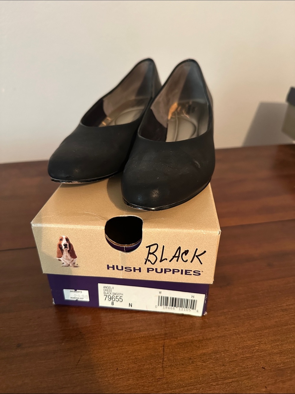 Hush Puppies Angel Black Women’s Low Heel Pumps